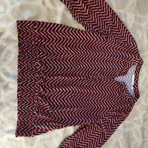 Notations Coral and Black Chevron Top